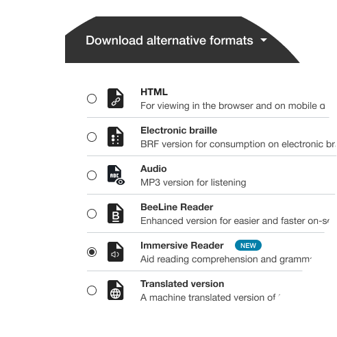 Download alternative formats